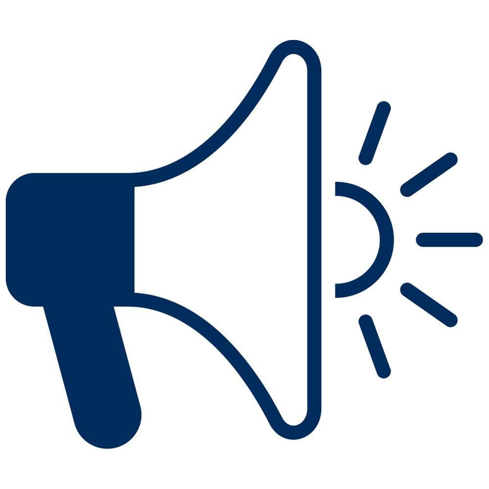  Navy blue megaphone graphic